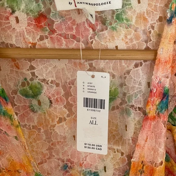 ANTHROPOLOGIE Cropped Floral Lace Shrug - Women’s One Size - New With Tags - Picture 7 of 10